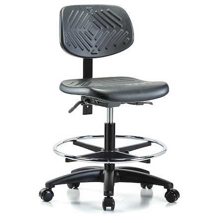 Cleanroom Chair, Polyurethane, Black, 19-1/2 in to 27-1/2 in Seat Height MPN:GRPMBCH-RG-CF-RC