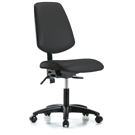 Cleanroom Chair, Vinyl, Black, 19 in to 24 in Seat Height MPN:GRVDHCH-MB-RG-RC-8540