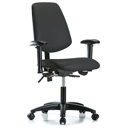 Cleanroom Chair, Vinyl, Black, 19 in to 24 in Seat Height MPN:GRVDHCH-MB-RG-RC-8540A1