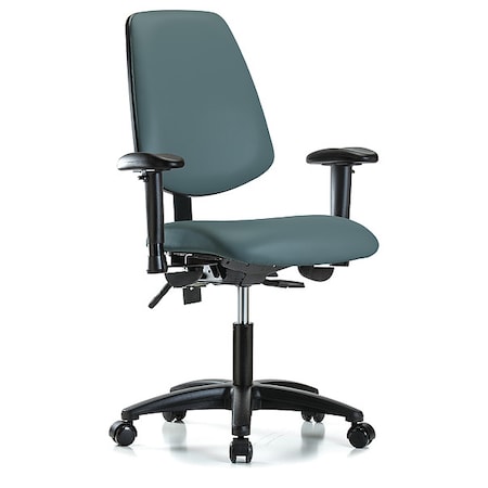 Cleanroom Chair, Vinyl, Blue, 19 in to 24 in Seat Height MPN:GRVDHCH-MB-RG-RC-8546A1