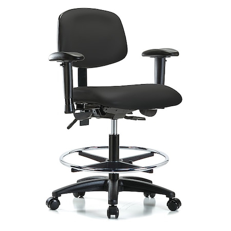 Cleanroom Chair, Vinyl, Black, 22 in to 29 in Seat Height MPN:GRVMBCH-RG-CF-RC-8540A1