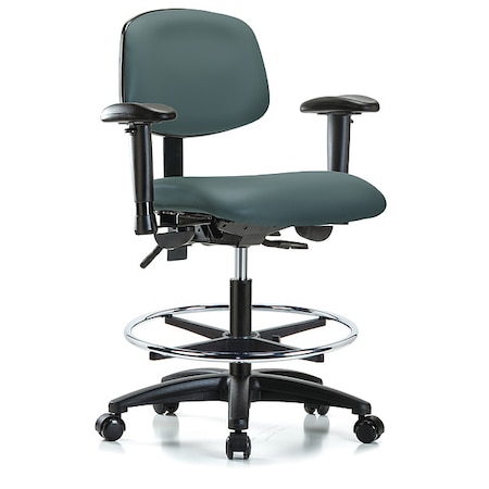 Cleanroom Chair, Vinyl, Blue, 22 in to 29 in Seat Height MPN:GRVMBCH-RG-CF-RC-8546A1