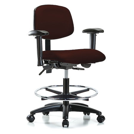 Cleanroom Chair, Vinyl, Burgundy, 22 in to 29 in Seat Height MPN:GRVMBCH-RG-CF-RC-8569A1