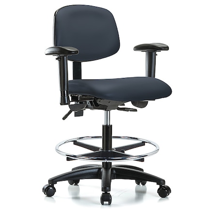 Cleanroom Chair, Vinyl, Navy, 22 in to 29 in Seat Height MPN:GRVMBCH-RG-CF-RC-8582A1