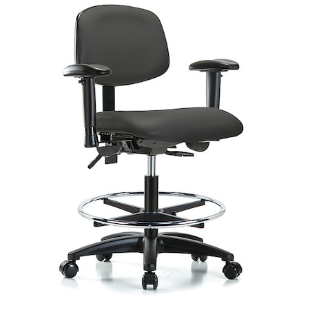 Cleanroom Chair, Vinyl, Gray, 22 in to 29 in Seat Height MPN:GRVMBCH-RG-CF-RC-8605A1