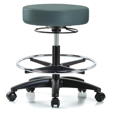 ESD Cleanroom Stool, Vinyl, Blue, 20 1/2 in to 28 in Seat Height MPN:GRVMBSO-RG-CF-RC-8546
