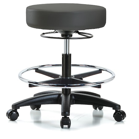 ESD Cleanroom Stool, Vinyl, Gray, 20 1/2 in to 28 in Seat Height MPN:GRVMBSO-RG-CF-RC-8605