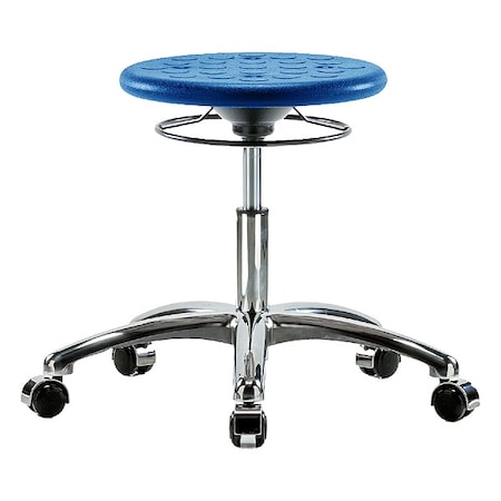 Stool, Polyurethane, Blue, 16 1/4 in to 21 1/2 in Seat Height MPN:IPDHSO-CR-CC-BLU