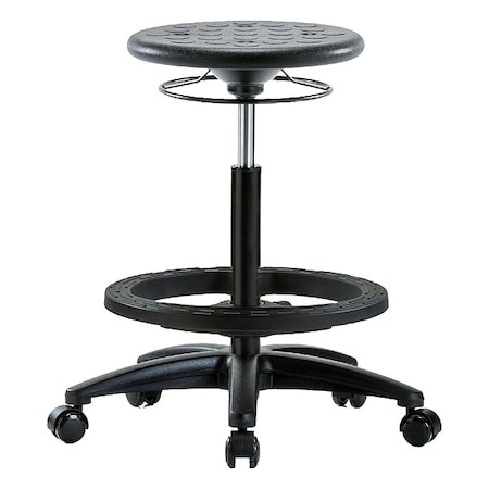 Stool, Polyurethane, Black, 22 in to 32 in Seat Height MPN:IPHBSO-RG-BF-RC-BLK
