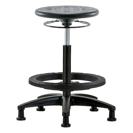 Stool, Polyurethane, Black, 22 in to 32 in Seat Height MPN:IPHBSO-RG-BF-RG-BLK