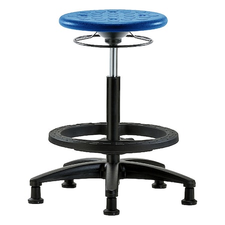 Stool, Polyurethane, Blue, 22 in to 32 in Seat Height MPN:IPHBSO-RG-BF-RG-BLU