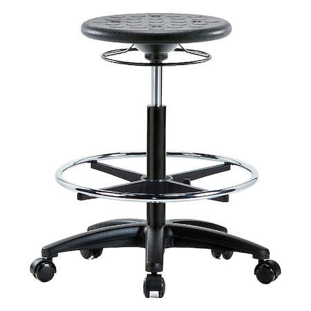 Stool, Polyurethane, Black, 22 in to 32 in Seat Height MPN:IPHBSO-RG-CF-RC-BLK