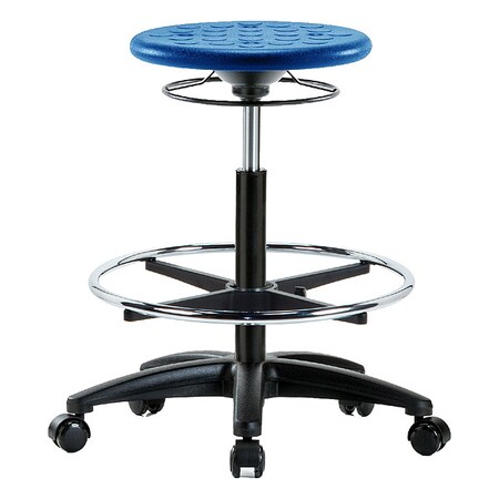 Stool, Polyurethane, Blue, 22 in to 32 in Seat Height MPN:IPHBSO-RG-CF-RC-BLU