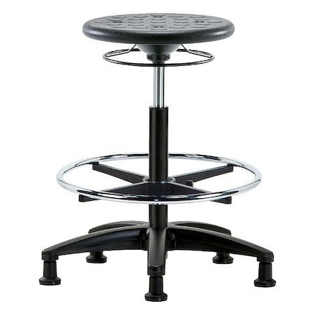 Stool, Polyurethane, Black, 22 in to 32 in Seat Height MPN:IPHBSO-RG-CF-RG-BLK
