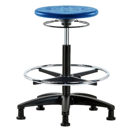 Stool, Polyurethane, Blue, 22 in to 32 in Seat Height MPN:IPHBSO-RG-CF-RG-BLU