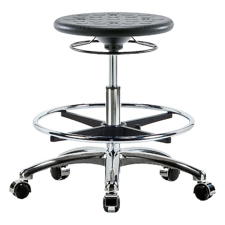Stool, Polyurethane, Black, 19 1/4 in to 27 in Seat Height MPN:IPMBSO-CR-CF-CC-BLK