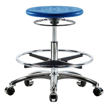 Stool, Polyurethane, Blue, 19 1/4 in to 27 in Seat Height MPN:IPMBSO-CR-CF-CC-BLU