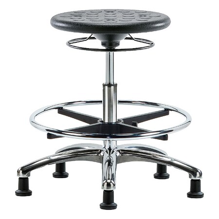 Stool, Polyurethane, Black, 19 1/4 in to 27 in Seat Height MPN:IPMBSO-CR-CF-RG-BLK