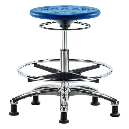Stool, Polyurethane, Blue, 19 1/4 in to 27 in Seat Height MPN:IPMBSO-CR-CF-RG-BLU