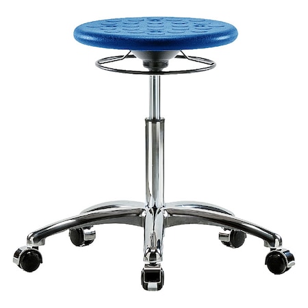 Stool, Polyurethane, Blue, 19 1/4 in to 27 in Seat Height MPN:IPMBSO-CR-NF-CC-BLU