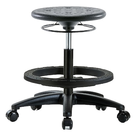 Stool, Polyurethane, Black, 17 3/4 in to 25 1/2 in Seat Height MPN:IPMBSO-RG-BF-RC-BLK