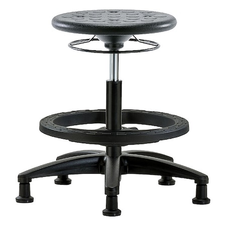 Stool, Polyurethane, Black, 17 3/4 in to 25 1/2 in Seat Height MPN:IPMBSO-RG-BF-RG-BLK