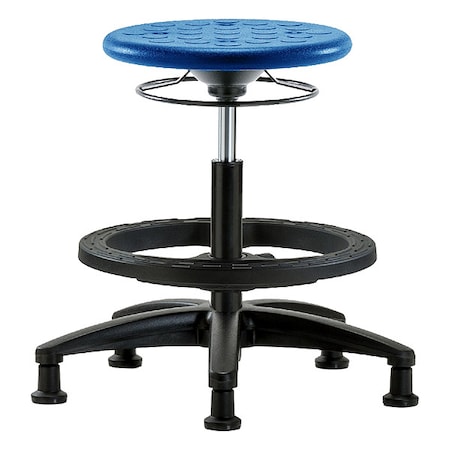 Stool, Polyurethane, Blue, 17 3/4 in to 25 1/2 in Seat Height MPN:IPMBSO-RG-BF-RG-BLU