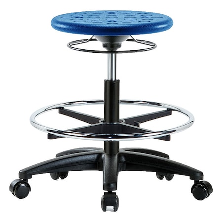 Stool, Polyurethane, Blue, 17 3/4 in to 25 1/2 in Seat Height MPN:IPMBSO-RG-CF-RC-BLU