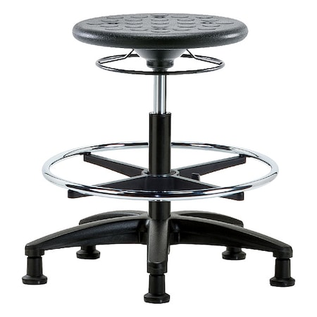 Stool, Polyurethane, Black, 17 3/4 in to 25 1/2 in Seat Height MPN:IPMBSO-RG-CF-RG-BLK