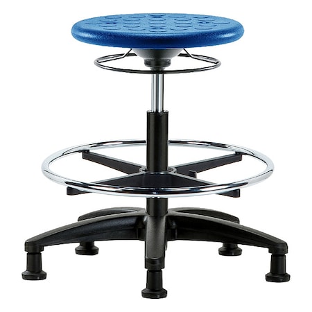 Stool, Polyurethane, Blue, 17 3/4 in to 25 1/2 in Seat Height MPN:IPMBSO-RG-CF-RG-BLU