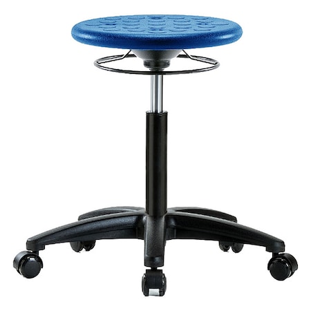 Stool, Polyurethane, Blue, 18 in to 25 1/2 in Seat Height MPN:IPMBSO-RG-NF-RC-BLU