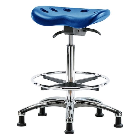 Tractor Stool, Polyurethane, Blue, 23 in to 33 1/2 in Seat Height MPN:PTHBST-CR-CF-RG-BLU