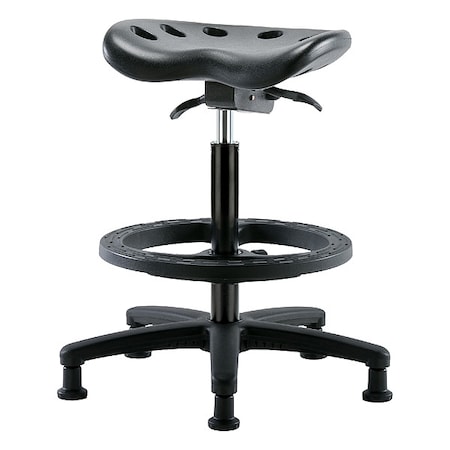 Tractor Stool, Polyurethane, Black, 22 1/2 in to 32 in Seat Height MPN:PTHBST-RG-BF-RG-BLK
