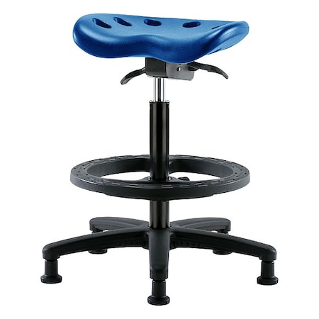 Tractor Stool, Polyurethane, Blue, 22 1/2 in to 32 in Seat Height MPN:PTHBST-RG-BF-RG-BLU