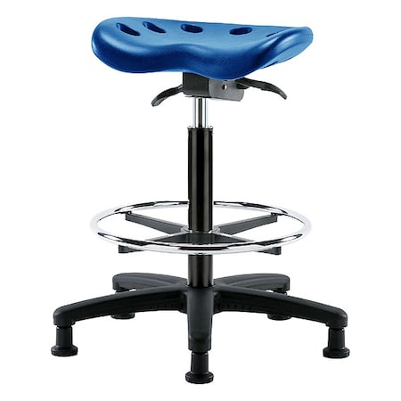 Tractor Stool, Polyurethane, Blue, 22 1/2 in to 32 in Seat Height MPN:PTHBST-RG-CF-RG-BLU