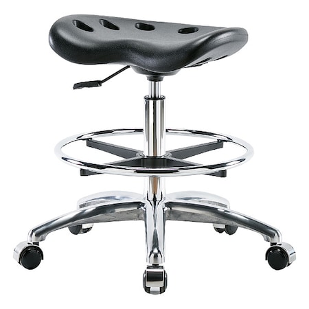 Stool, Polyurethane, Black, 20 in to 27 1/2 in Seat Height MPN:PTMBSL-CR-CF-CC-BLK