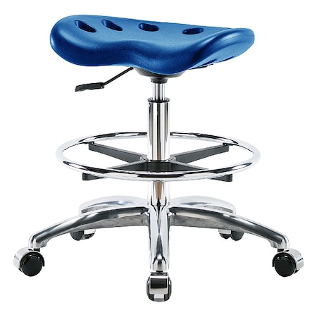 Stool, Polyurethane, Blue, 20 in to 27 1/2 in Seat Height MPN:PTMBSL-CR-CF-CC-BLU