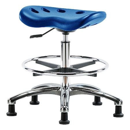 Stool, Polyurethane, Blue, 20 in to 27 1/2 in Seat Height MPN:PTMBSL-CR-CF-RG-BLU