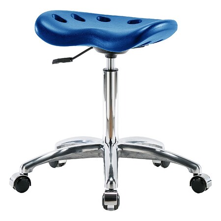 Stool, Polyurethane, Blue, 20 in to 27 1/2 in Seat Height MPN:PTMBSL-CR-NF-CC-BLU