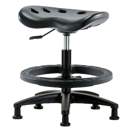 Stool, Polyurethane, Black, 19 in to 26 1/2 in Seat Height MPN:PTMBSL-RG-BF-RG-BLK