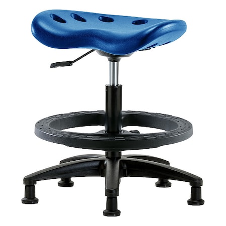 Stool, Polyurethane, Blue, 19 in to 26 1/2 in Seat Height MPN:PTMBSL-RG-BF-RG-BLU