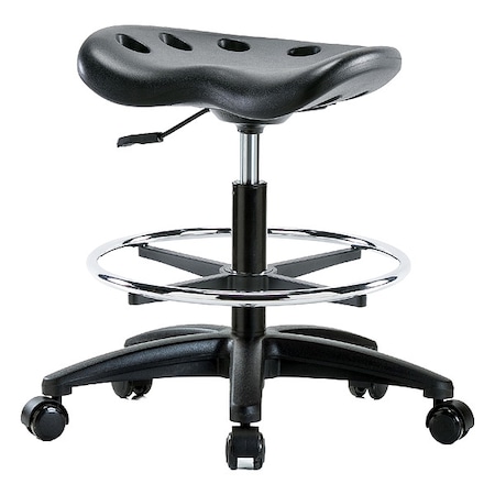 Stool, Polyurethane, Black, 19 in to 26 1/2 in Seat Height MPN:PTMBSL-RG-CF-RC-BLK