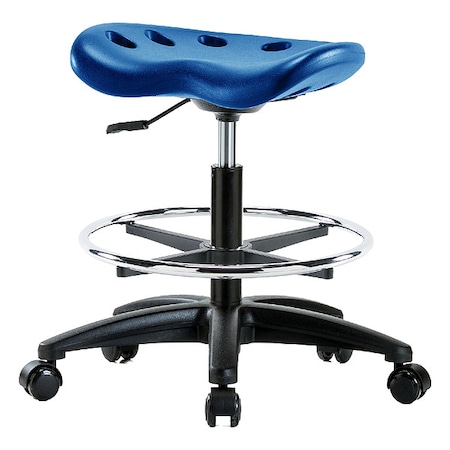 Stool, Polyurethane, Blue, 19 in to 26 1/2 in Seat Height MPN:PTMBSL-RG-CF-RC-BLU
