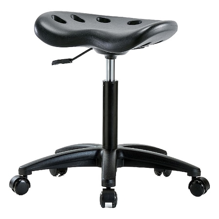 Stool, Polyurethane, Black, 19 in to 26 1/2 in Seat Height MPN:PTMBSL-RG-NF-RC-BLK