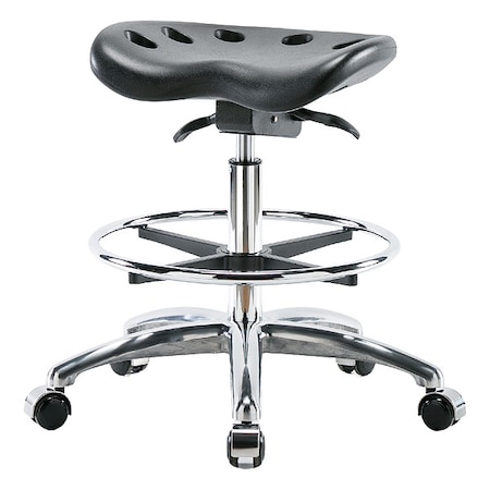 Tractor Stool, Polyurethane, Black, 20 in to 28 in Seat Height MPN:PTMBSO-CR-CF-CC-BLK