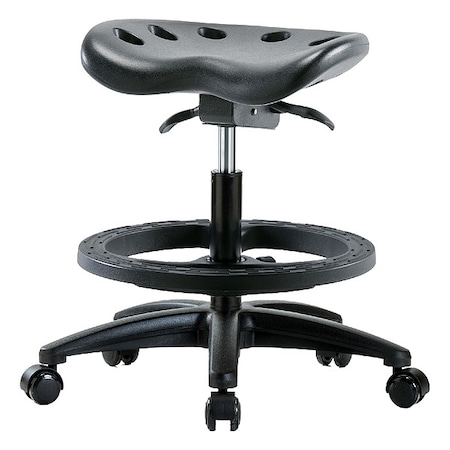 Tractor Stool, Polyurethane, Black, 19 in to 26 1/2 in Seat Height MPN:PTMBSO-RG-BF-RC-BLK