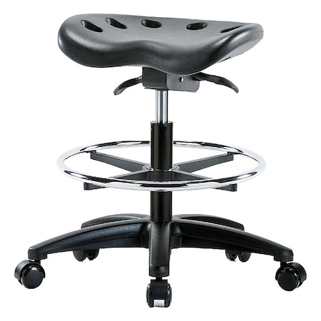 Tractor Stool, Polyurethane, Black, 19 in to 26 1/2 in Seat Height MPN:PTMBSO-RG-CF-RC-BLK