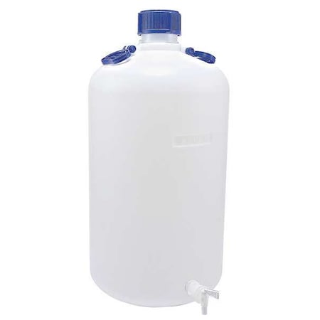 Carboy, 50 L Capacity - mL, 13.2 gal Capacity - oz, Screw On/Spigot Closure, HDPE, White MPN:208605-0050