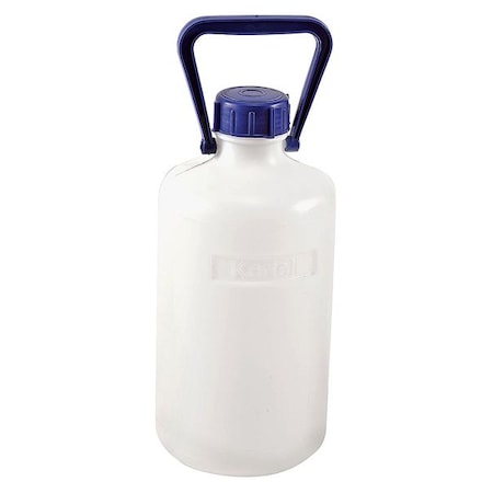 Carboy, 10 L Capacity - mL, 2.64 gal Capacity - oz, Screw On Closure, HDPE, White, 16-7/10 in H MPN:208685-0010