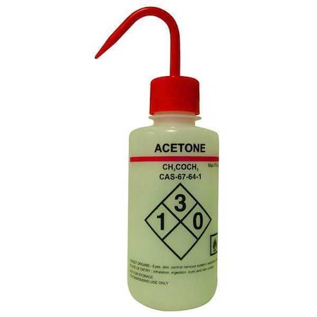 Translucent, Wash Bottle 16 oz., Mouth: Narrow, PK6 MPN:24J880